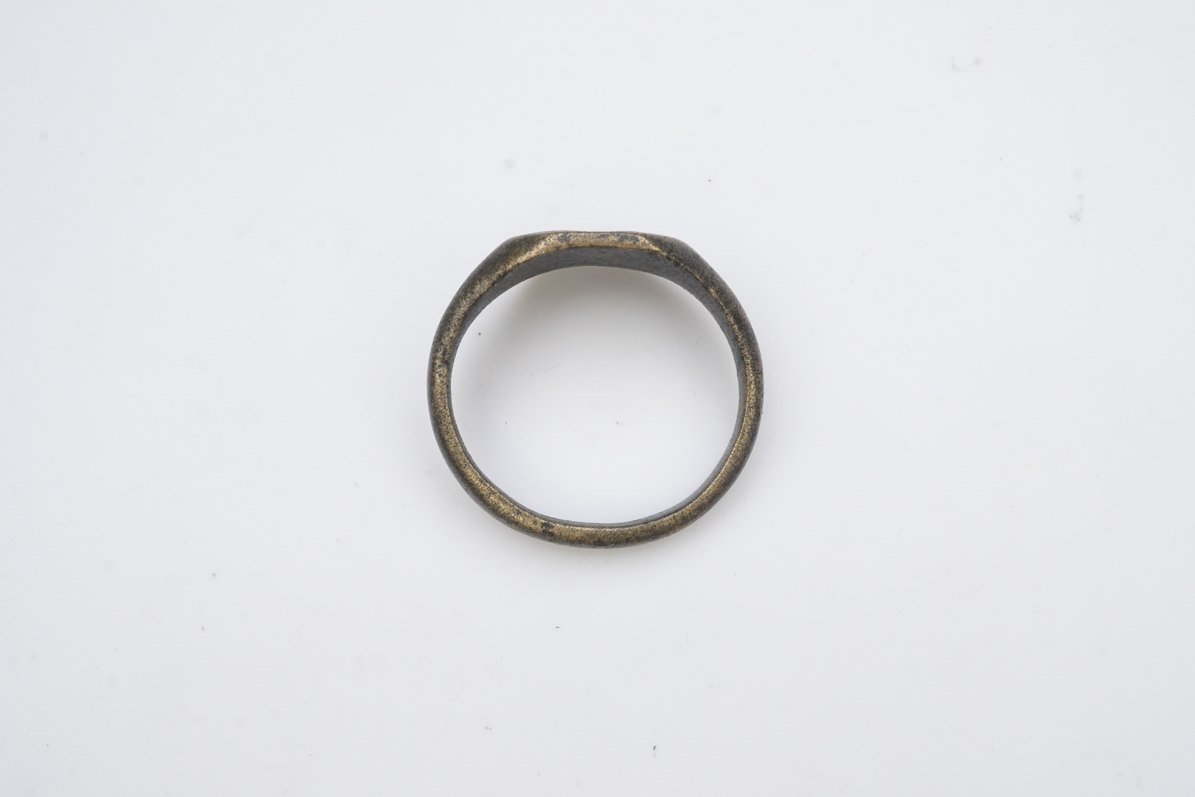 A medieval bronze iconographic ring, France, 15th century